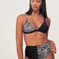 High Waist Bikini Top - Zebra Pattern Printed