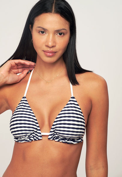 Black Striped Bikini Top