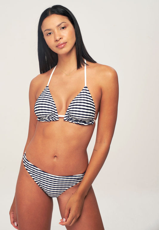 Black Striped Bikini Top
