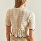 Patterned Sweater Blouse - Beige