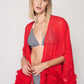 Herita Frill Detailed Kimono Red