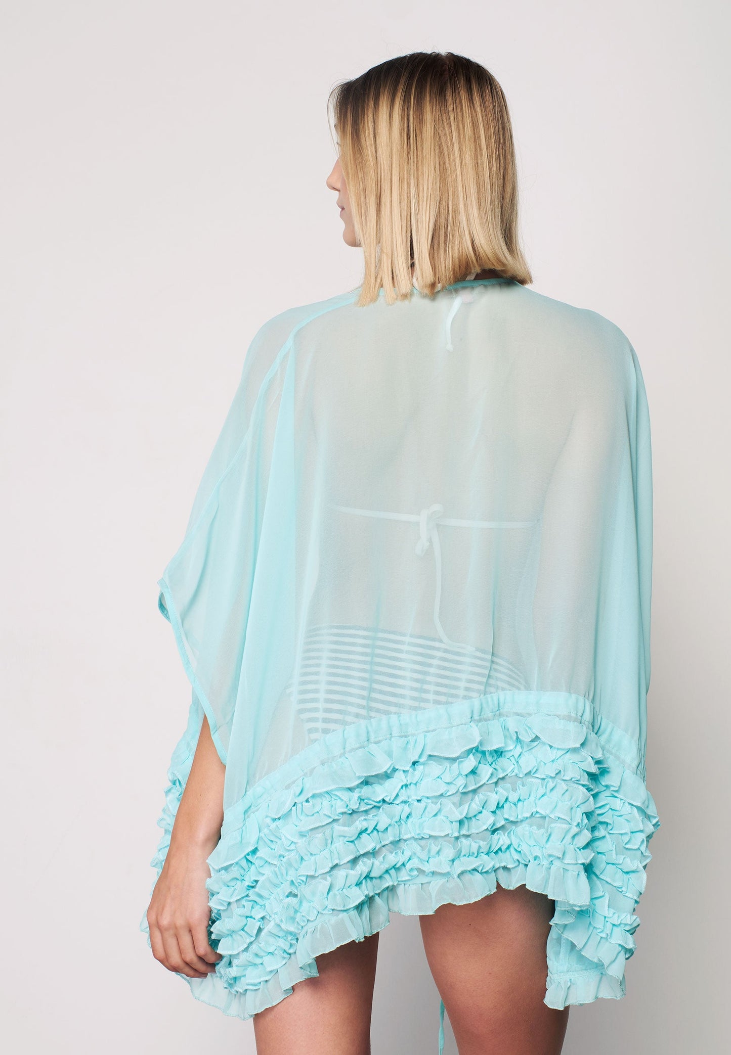 Herita Frill Detailed Kimono Turqouise