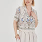 Short Sleeve Ethnic Linen Crop Shirt Pants Set