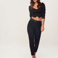 Women's Belted Trousers with Elasticated Waistband