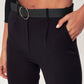 Women's Belted Trousers with Elasticated Waistband