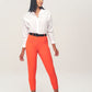 Women's Belted Trousers with Elasticated Waistband