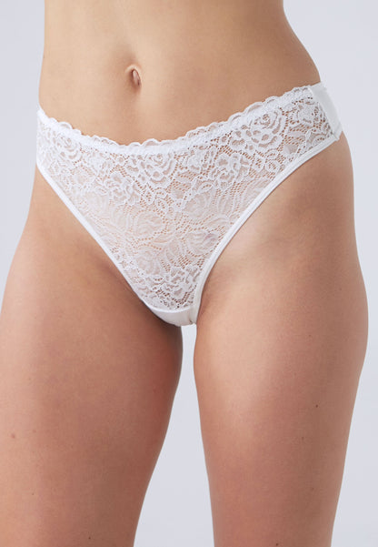 White Thong Panties with Lace Front (3pcs)