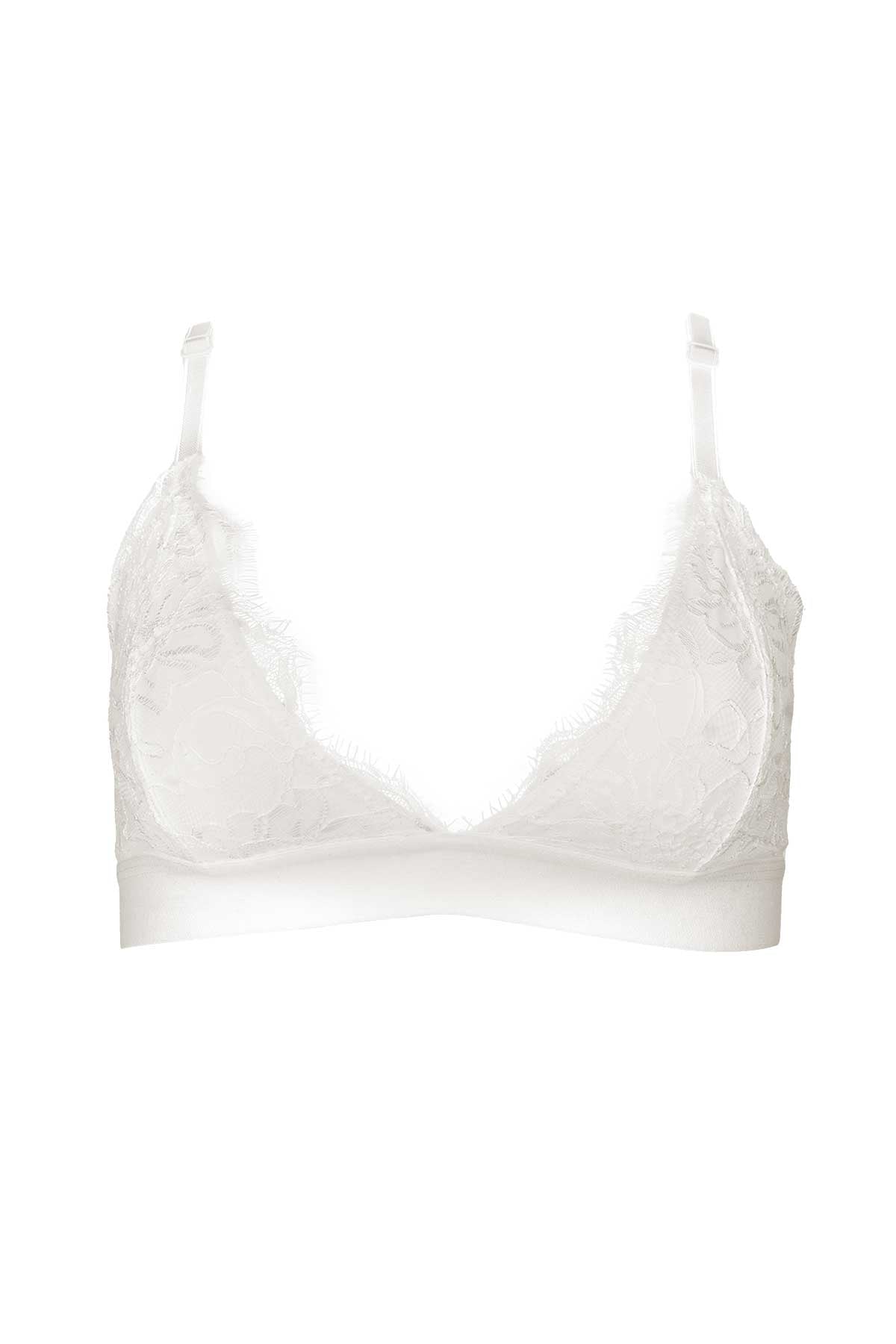 ATHENA BRALETTE - Triangle lace bra - fleur ecru