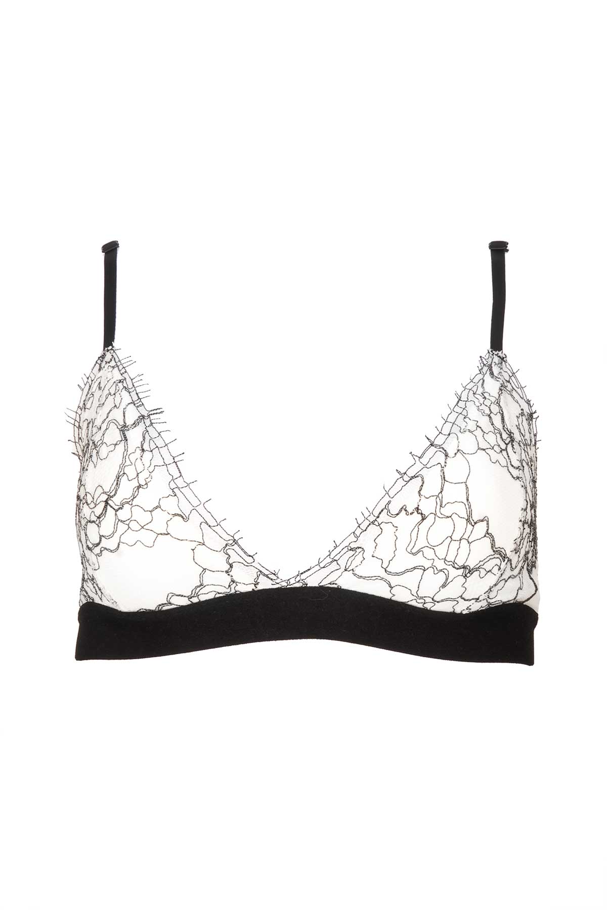 ATHENA BRALETTE - Triangle lace bra - white black