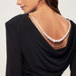 Women's Wadded Candy Blouse with Back Pearl Detail