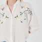 Daisy Embroidered Sleeve Folded Ayrobin Linen Shirt