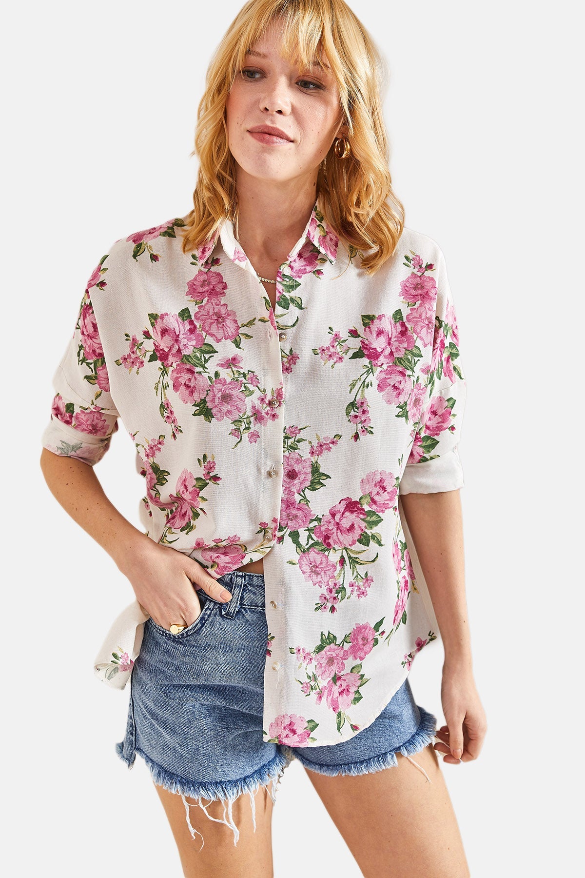 Women's Patterned Linen Shirt