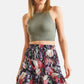 Women's Multi Patterned Ruffled Viscose Mini Skirt