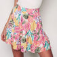 Women's Multi Patterned Ruffled Viscose Mini Skirt