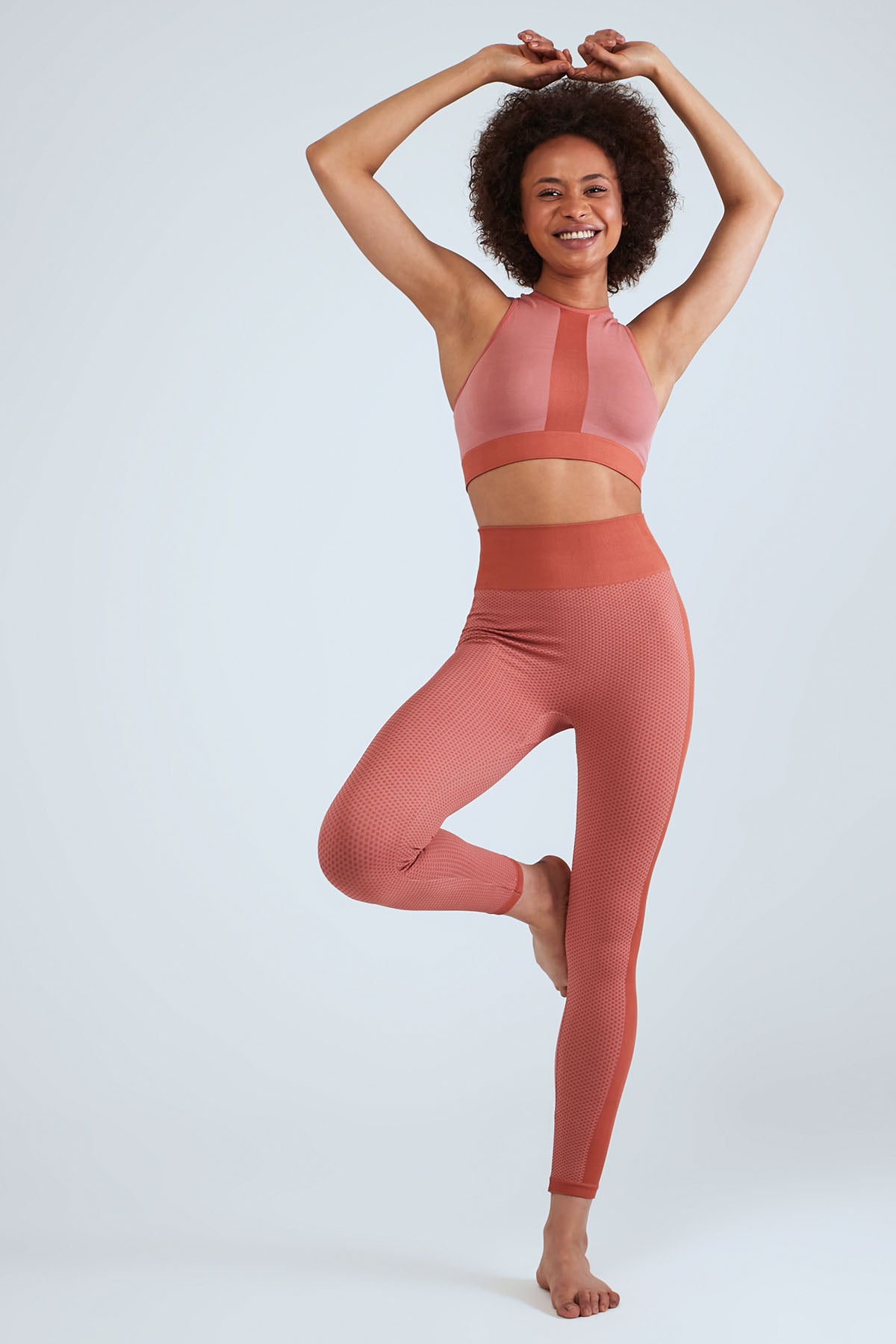 Herita Leggings Top Set Salmon