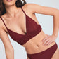 Smocking Padded Bikini Set - Maroon