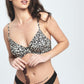 Leopard Top V-Cut Bottom - Lined Bikini Set - Leopard black