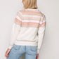 Soft Long Sleeve Pink Detailed Pullover - White