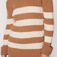 Beige Striped Pullover - Brown