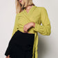 CREPE - Patterned Wrap Blouse - Yellow