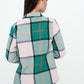 Cotton - Long Sleeve Shirt - Green beige check