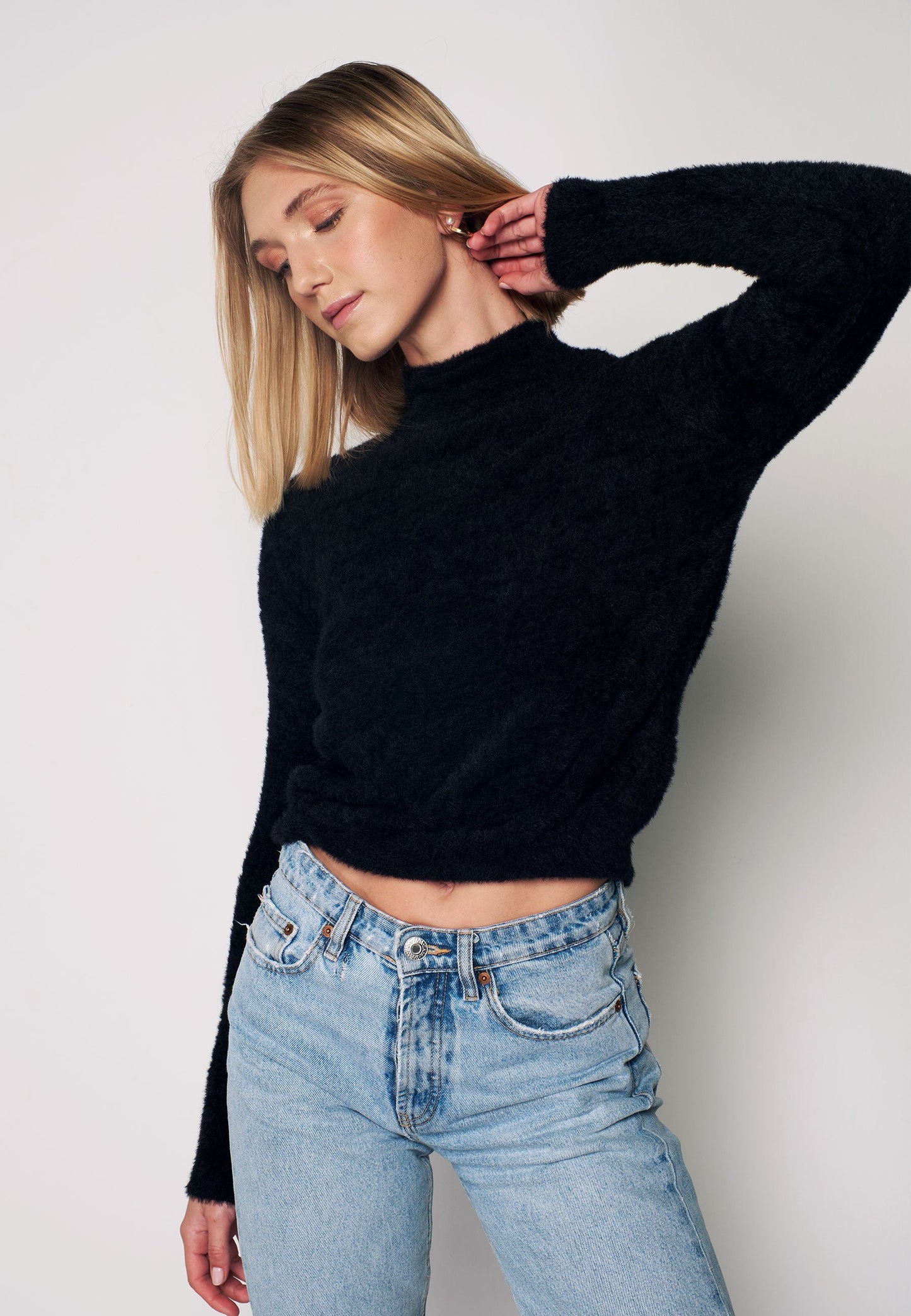 Soft Black Blouse with Long Sleeves