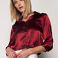 Sateen Crop Shirt - Burgundy