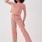 Long Sleeve Striped - Pyjama Set - Orange