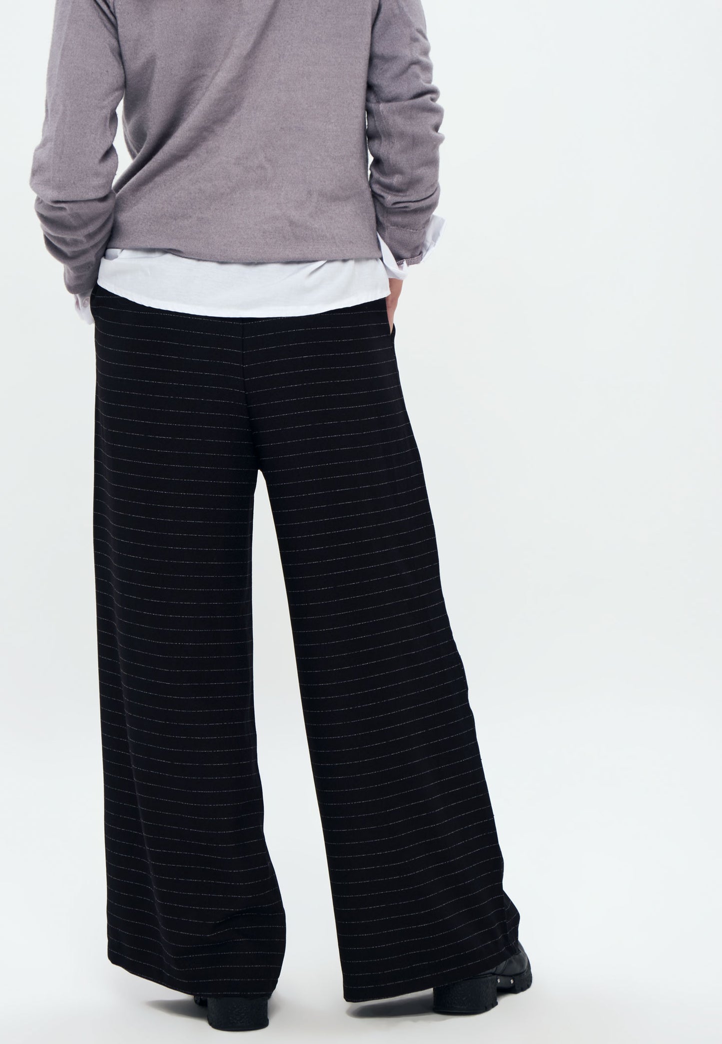 Striped Trousers - Tracksuit bottoms - Black