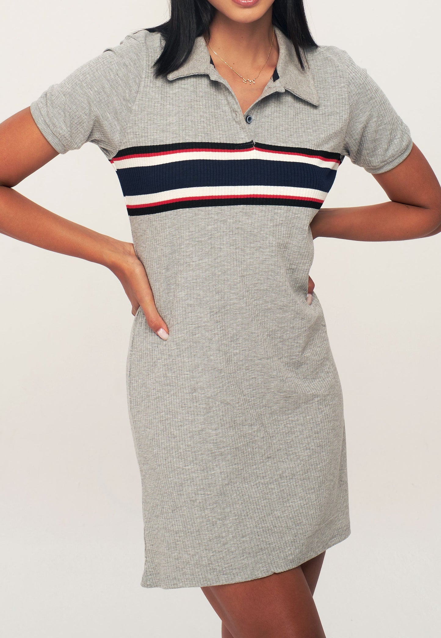 Single Striped Polo Dress