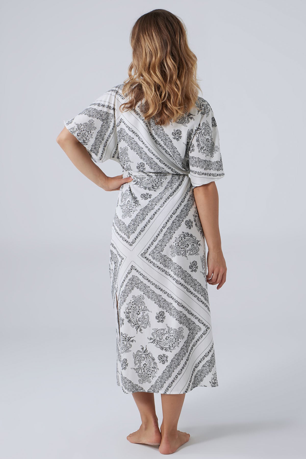 Printed Kimono - Black White