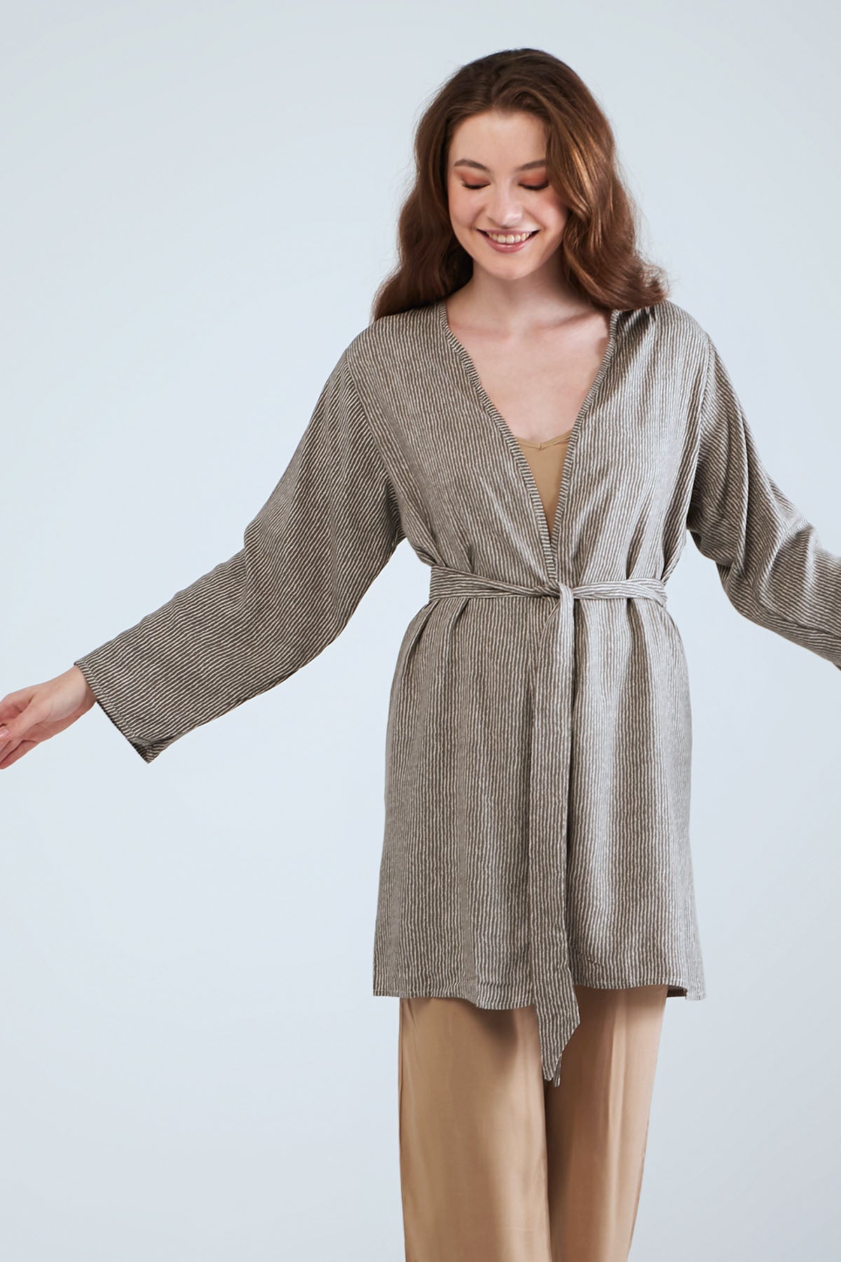 Long Sleeved Kimono - Grey