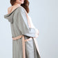 Grey Pink Cotton Dressing Gown