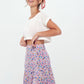 RUFFLE - Printed Mini Skirt - blue pink