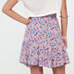 RUFFLE - Printed Mini Skirt - blue pink