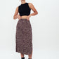 Herita Printed Long Slit Skirt Brown