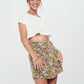 SKORT - Printed Wrap Skirt Short - brown yellow