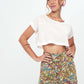 SKORT - Printed Wrap Skirt Short - brown yellow