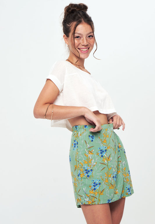 SKORT - Printed Wrap Skirt Short - green