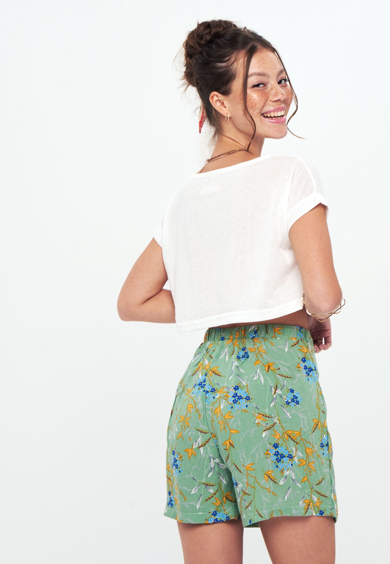 SKORT - Printed Wrap Skirt Short - green