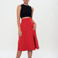 Front Slit Midi Skirt - Orange