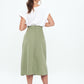 Front Slit Midi Skirt - Green