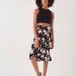 Midi Length Skirt with Ruffle Detail