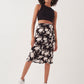 Midi Length Skirt with Ruffle Detail