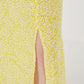 Yellow Patterned Skirt - White