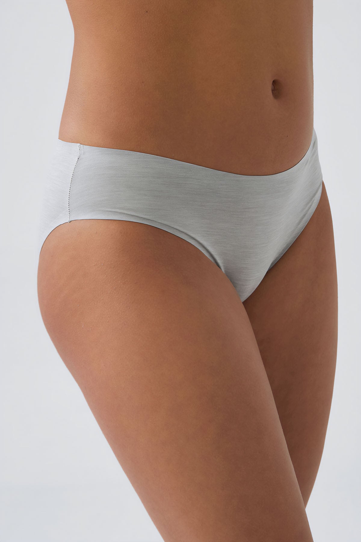 Laser Cut Seamless Bra Panty Set - Grey