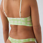 Patterned Bustier Bra Panty Set - Green