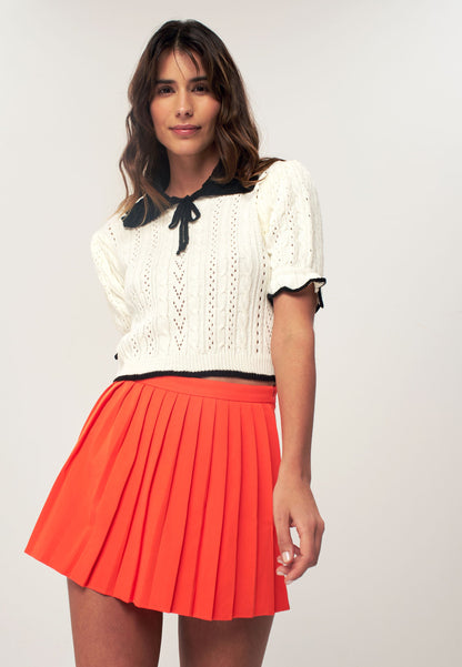 Women's Pleated Mini Skirt with Shorts