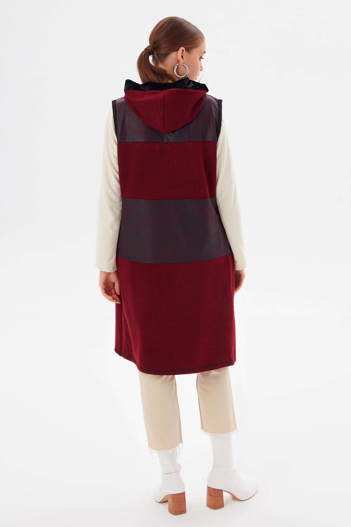 MUNI MUNI - Long Waistcoat - claret red