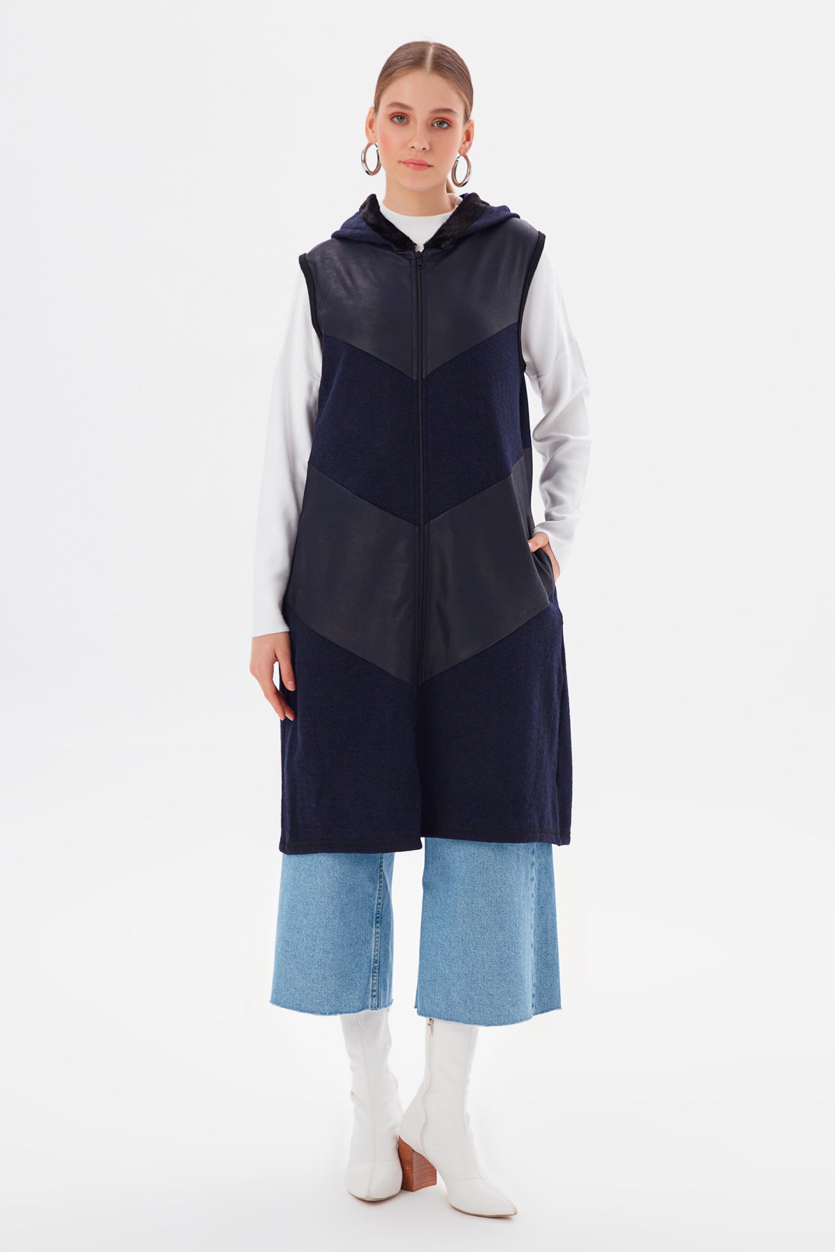 MUNI MUNI - Long Waistcoat - dark blue